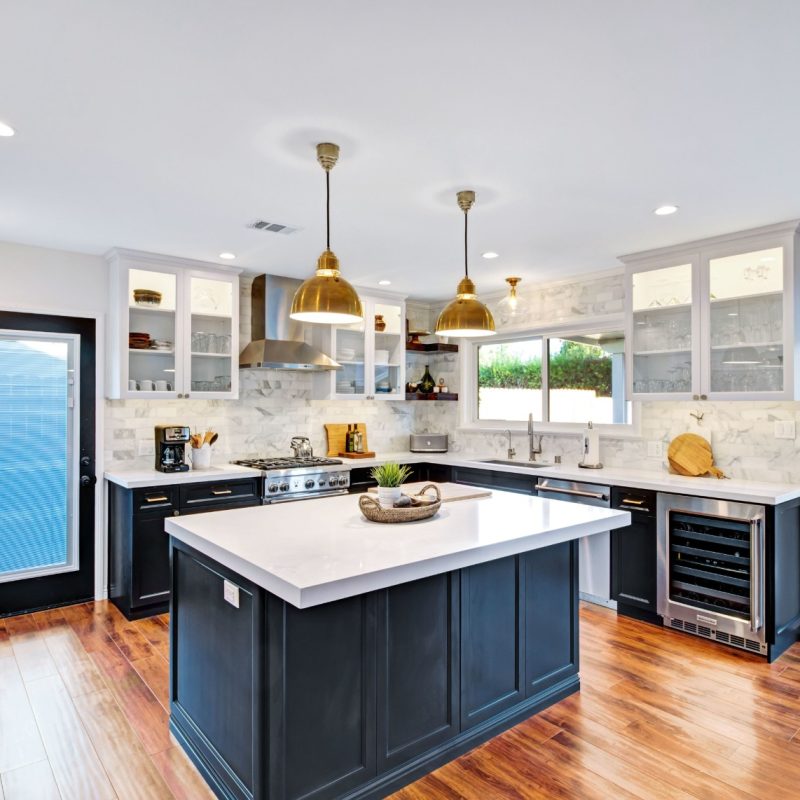 Kitchen remodeling concept-Island blue